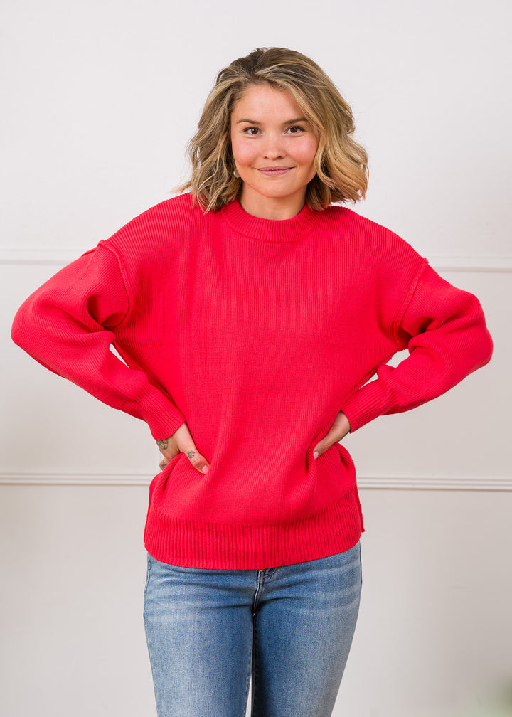Zen Cozy Days Rib Sweater (Poppy Red)