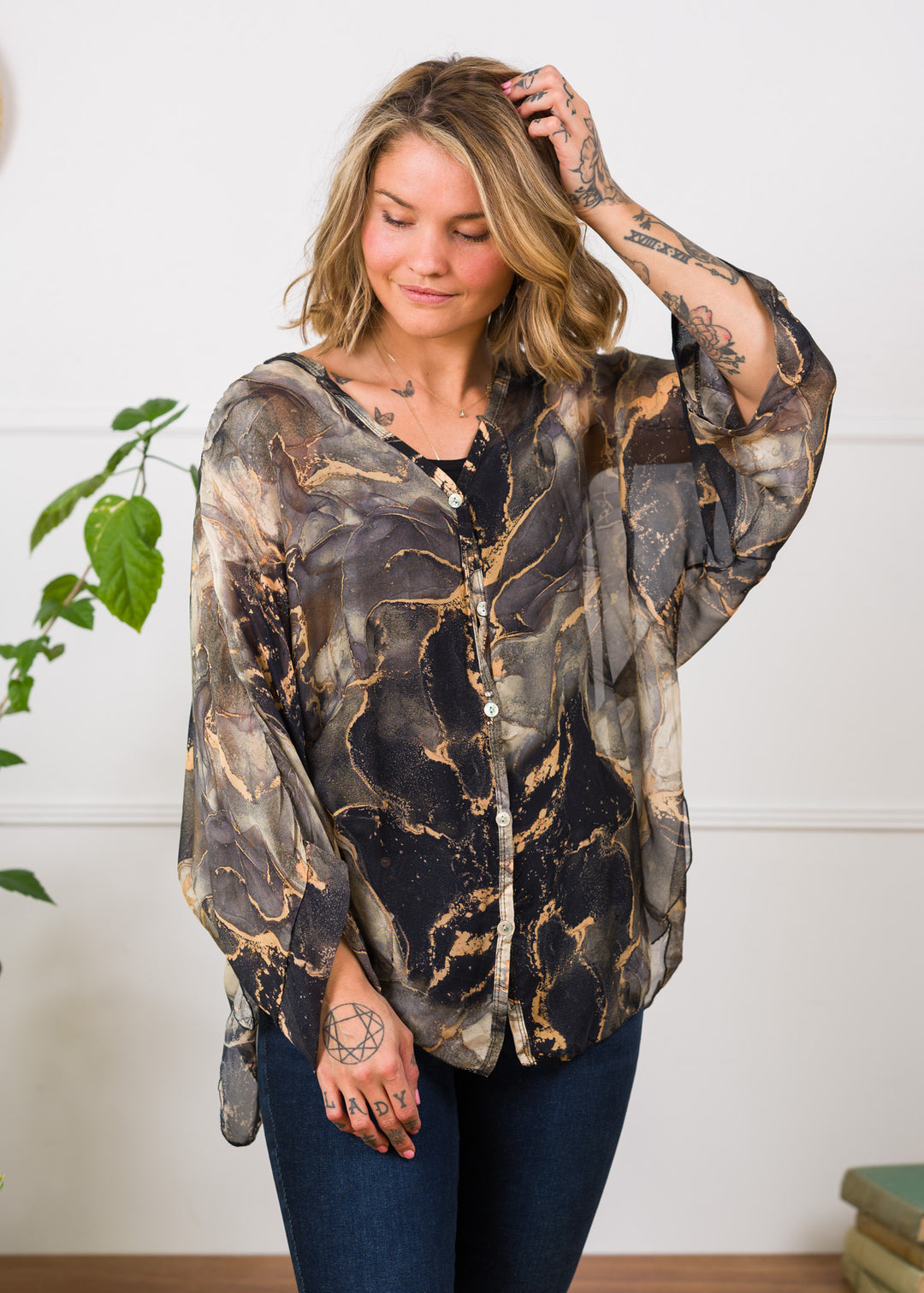 Meo Silk Button Shirt (Black)