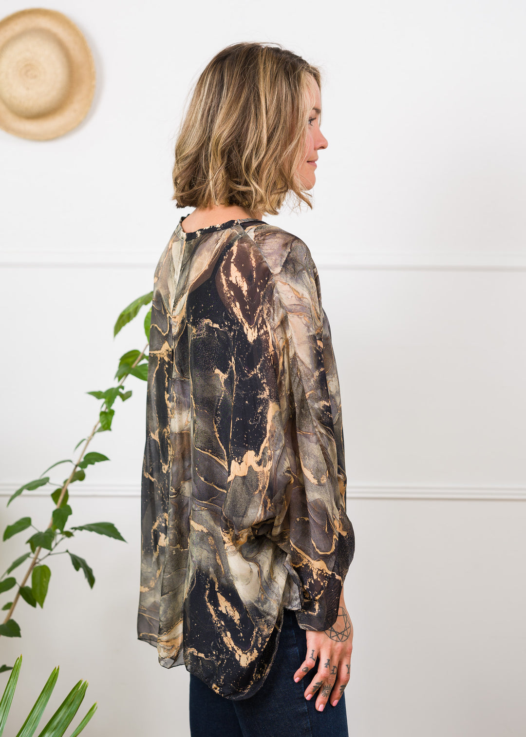 Meo Silk Button Shirt (Black)