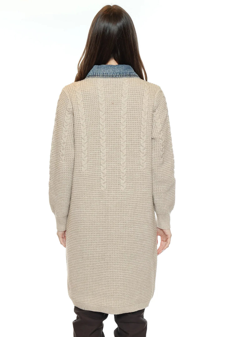 Papa Cable Knit Button Cardigan