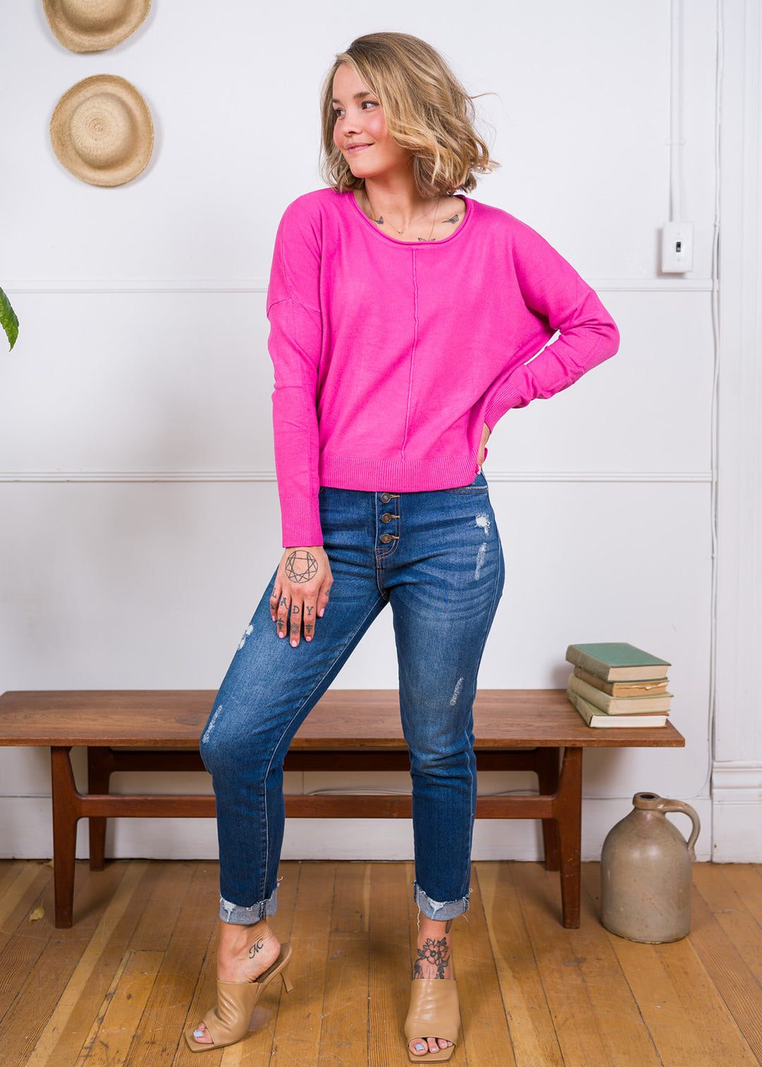 Dreamy Pullover Sweater (Hot Pink)