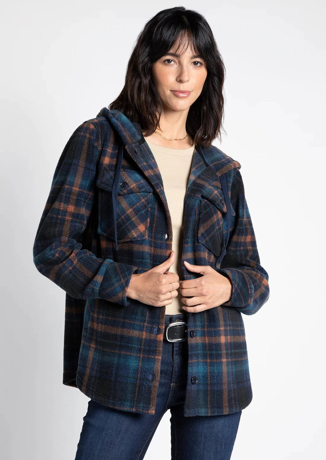 Thread & Supply Ami Fleece Hooded Jacket (Navy)