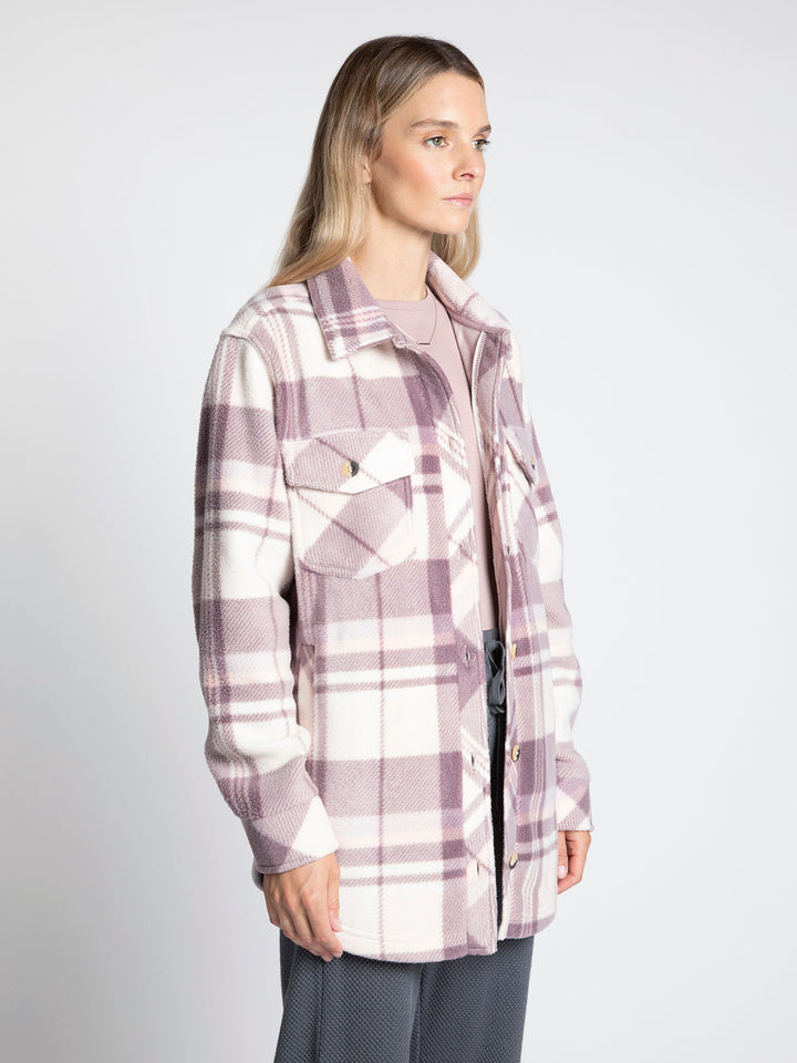 Thread & Supply Fleece Shacket (Pink Plaid)
