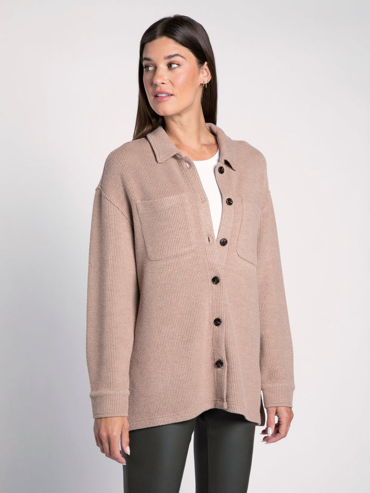 Thread & Supply Rib Shacket (Almond)