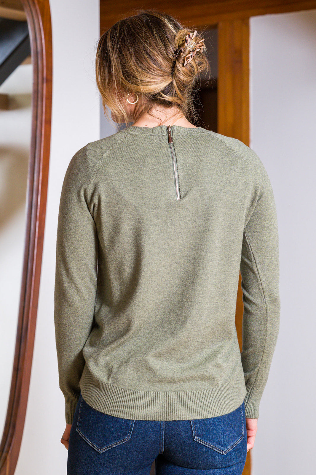 Meo Knit Zipper Sweater (Olive)