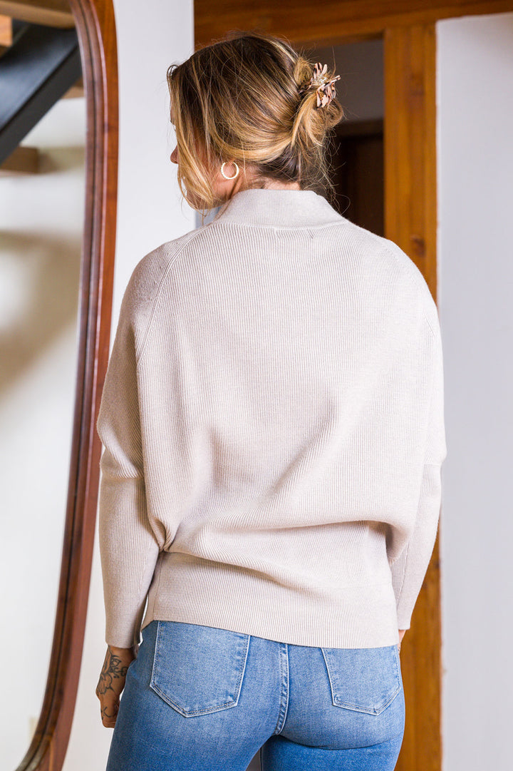 Zen Rib Dolman Sweater (Heather Mocha)