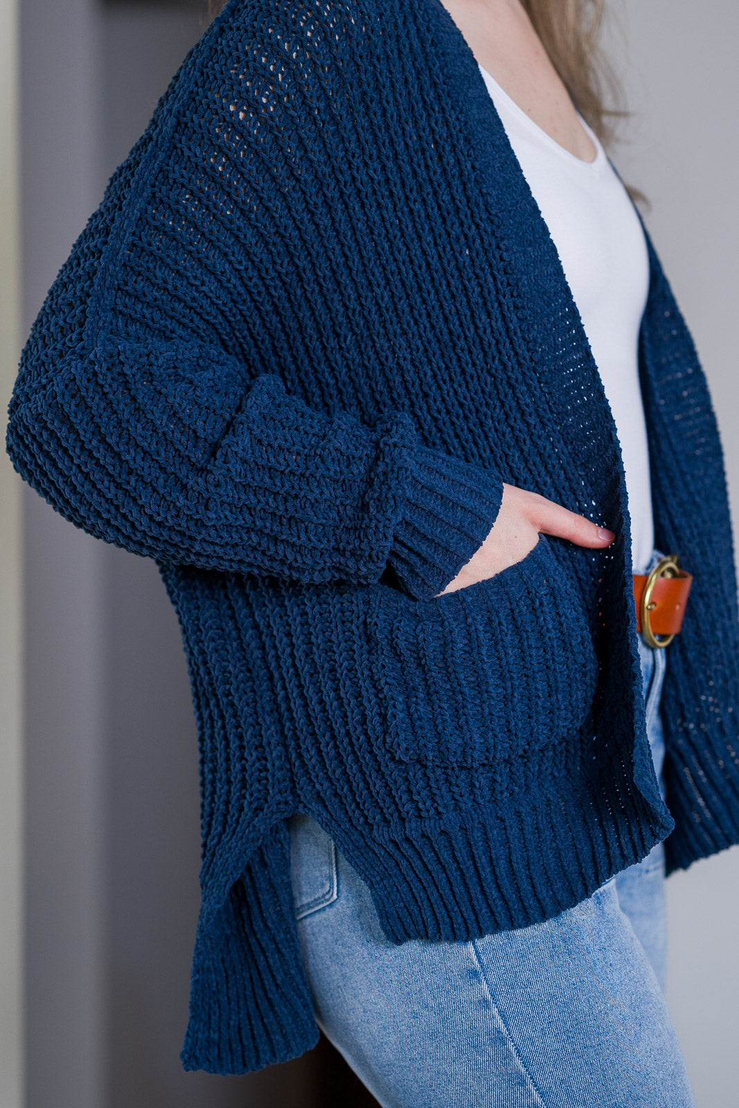 My Cozy Chenille Clara Cardigan  (Navy)