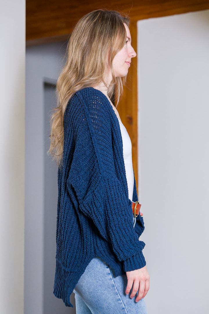 My Cozy Chenille Clara Cardigan  (Navy)