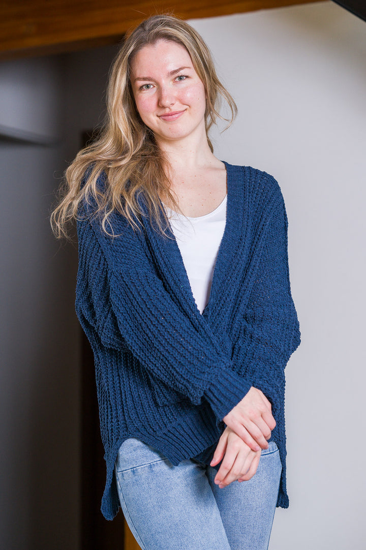 My Cozy Chenille Clara Cardigan  (Navy)