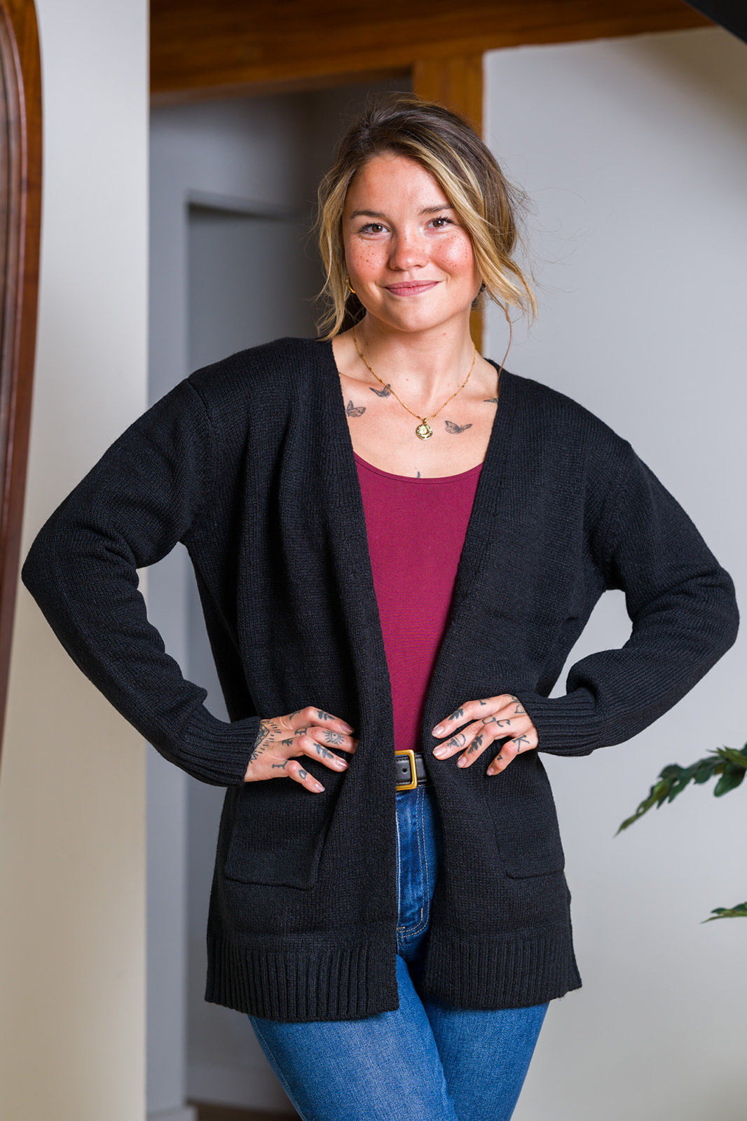 Zen Knit Pocket Cardigan (Black)