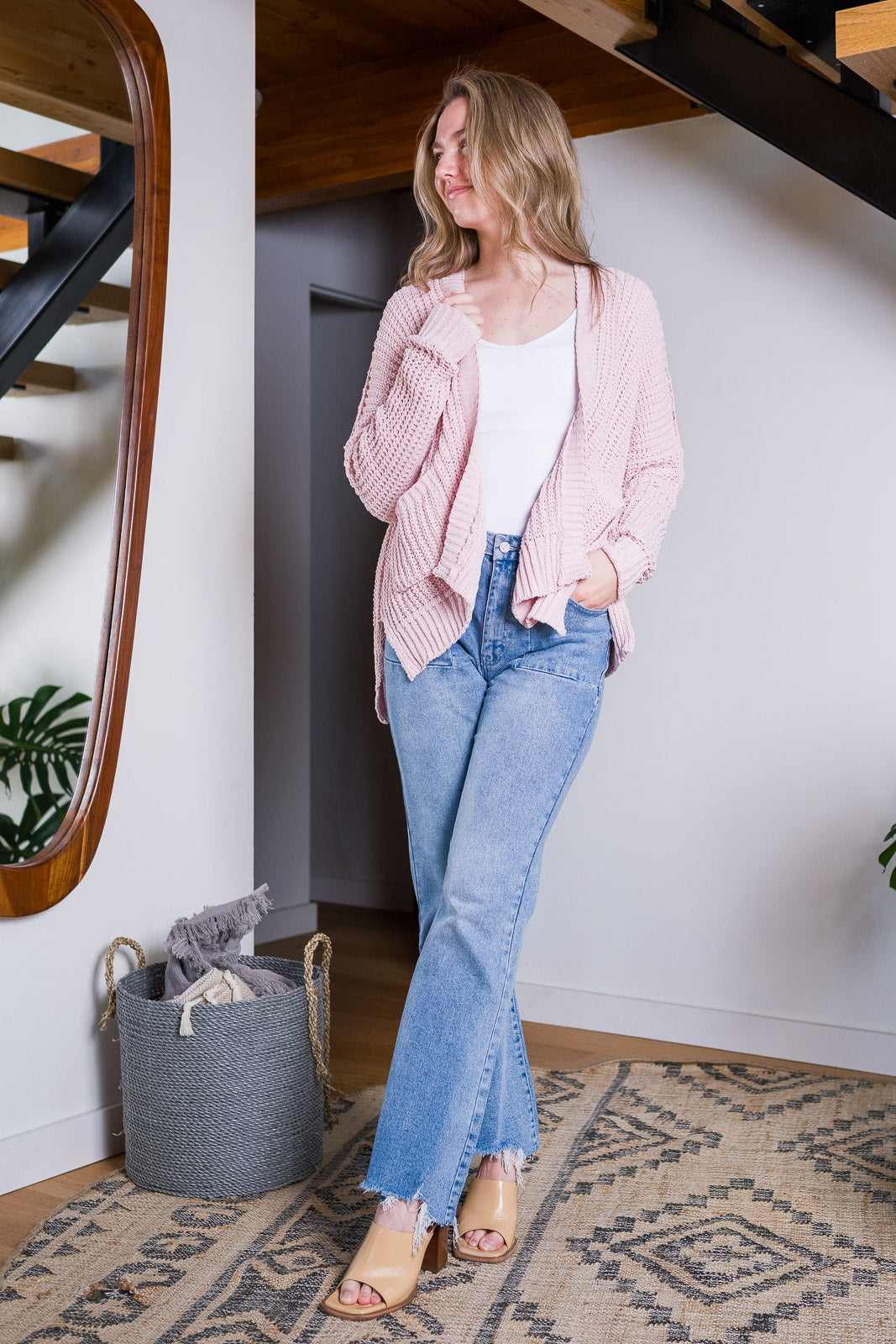 My Cozy Chenille Clara Cardigan  (Blush)