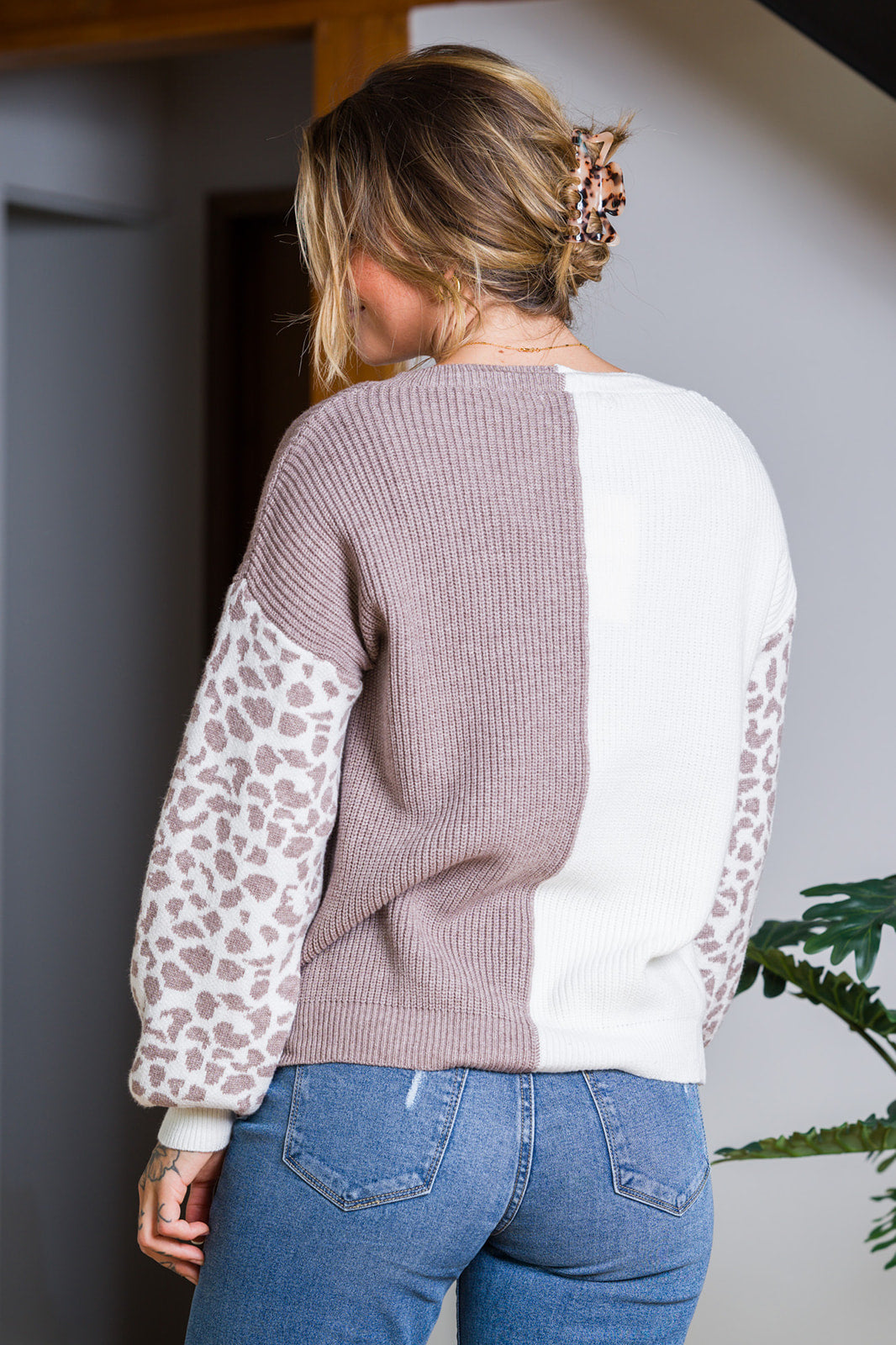 My Cozy Leopard Sweater (Cream/Taupe)