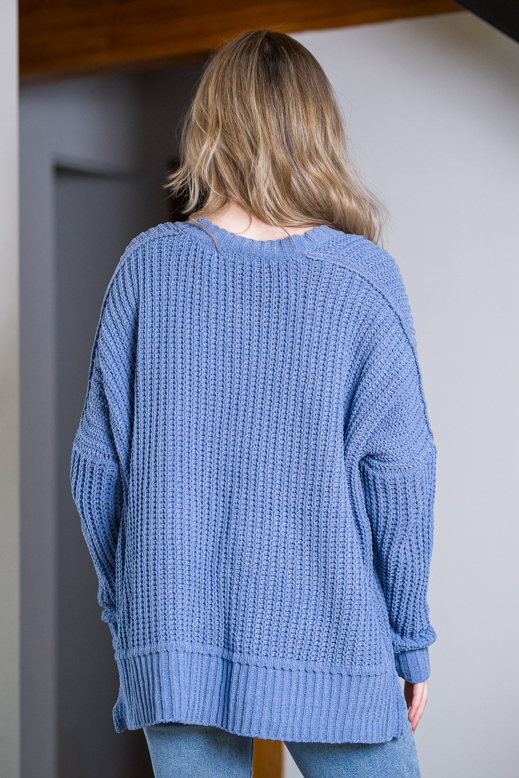 My Cozy Chenille Clara Cardigan (Periwinkle Blue)