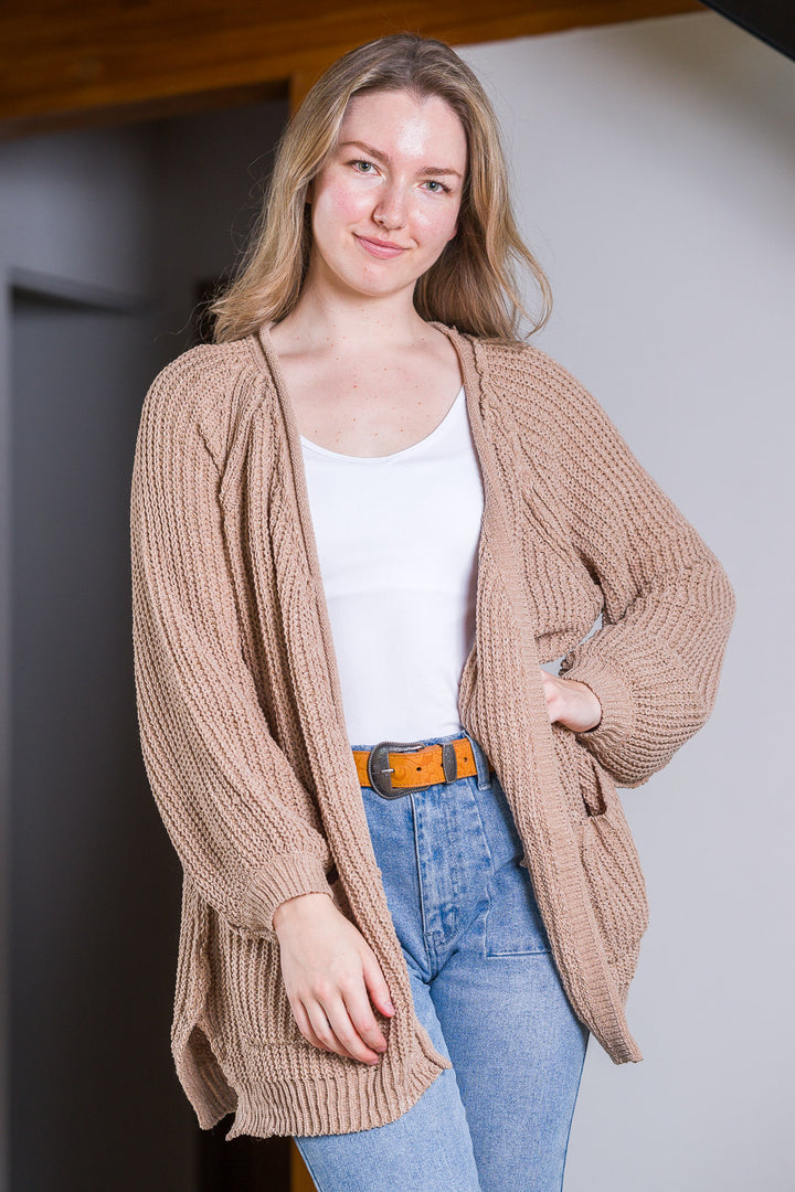 My Cozy Isabella Knit Cardigan (Taupe)