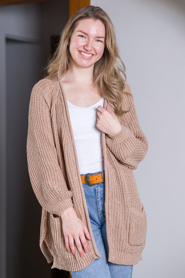 My Cozy Isabella Knit Cardigan (Taupe)