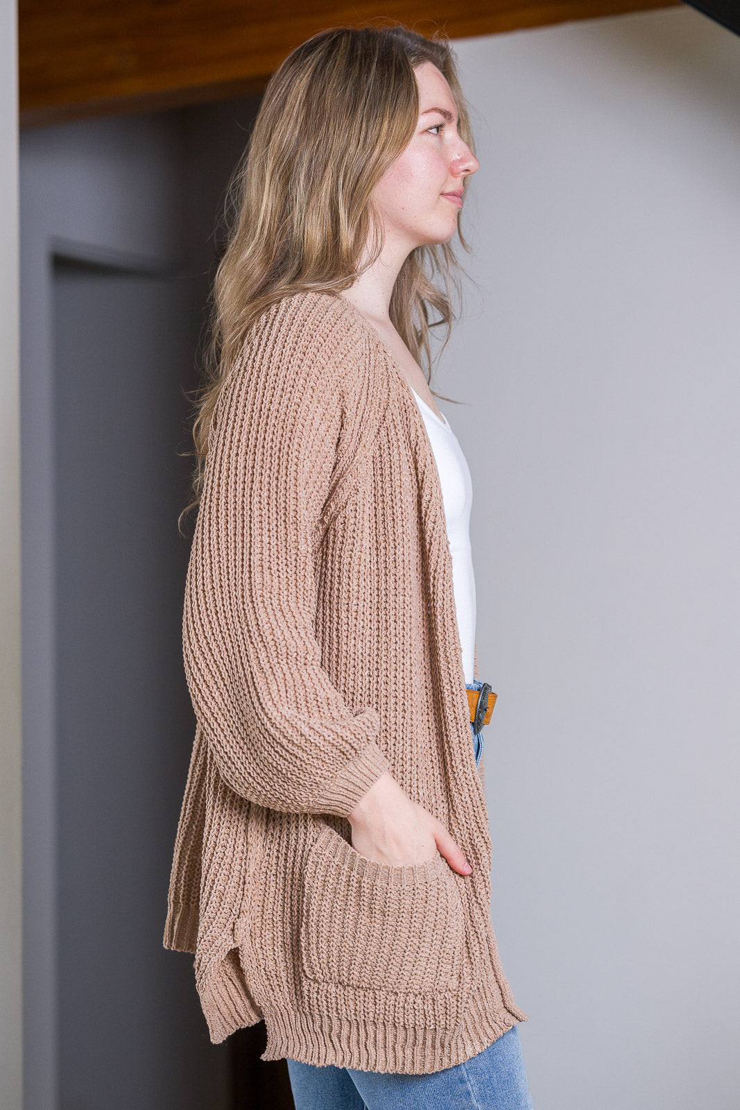 My Cozy Isabella Knit Cardigan (Taupe)