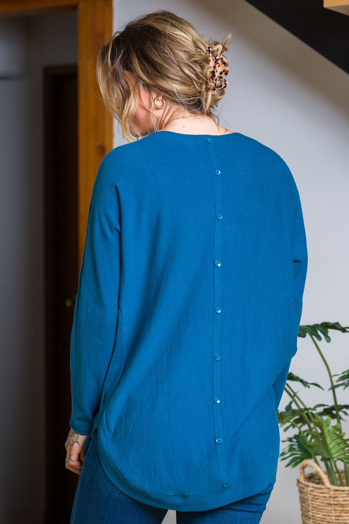 Meo Oversized Button Sweater (Dark Teal)