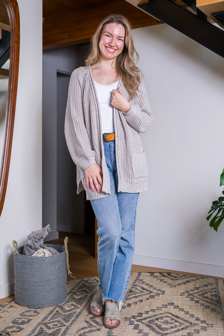 My Cozy Isabella Knit Cardigan (Silver Grey)