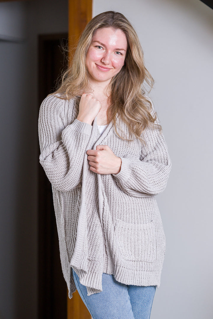 My Cozy Isabella Knit Cardigan (Silver Grey)