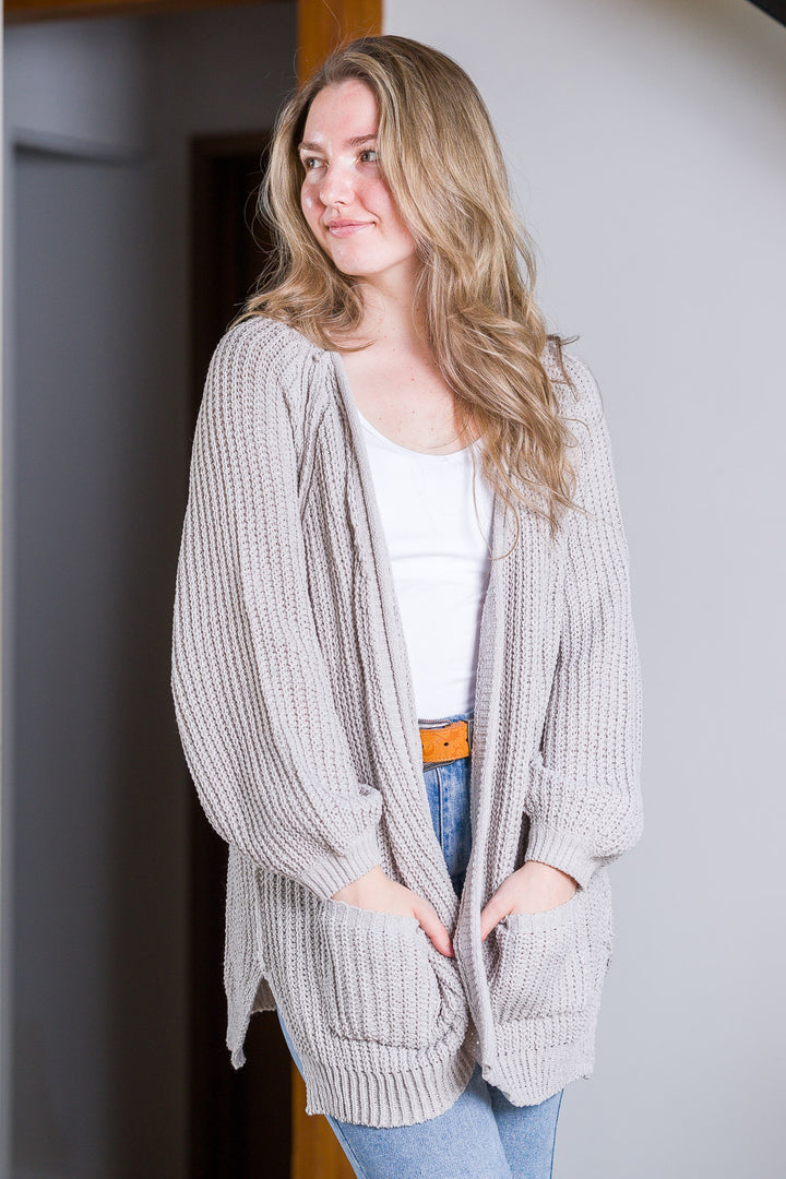 My Cozy Isabella Knit Cardigan (Silver Grey)