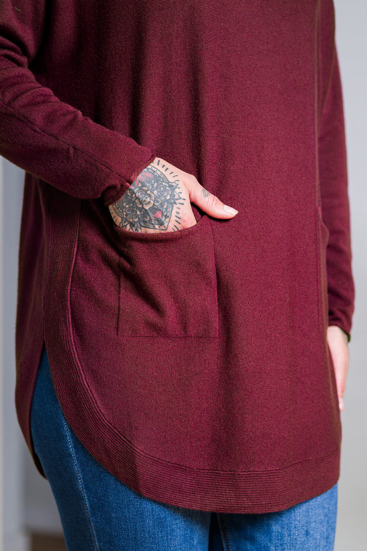 Meo Oversized Button Sweater (Plum)