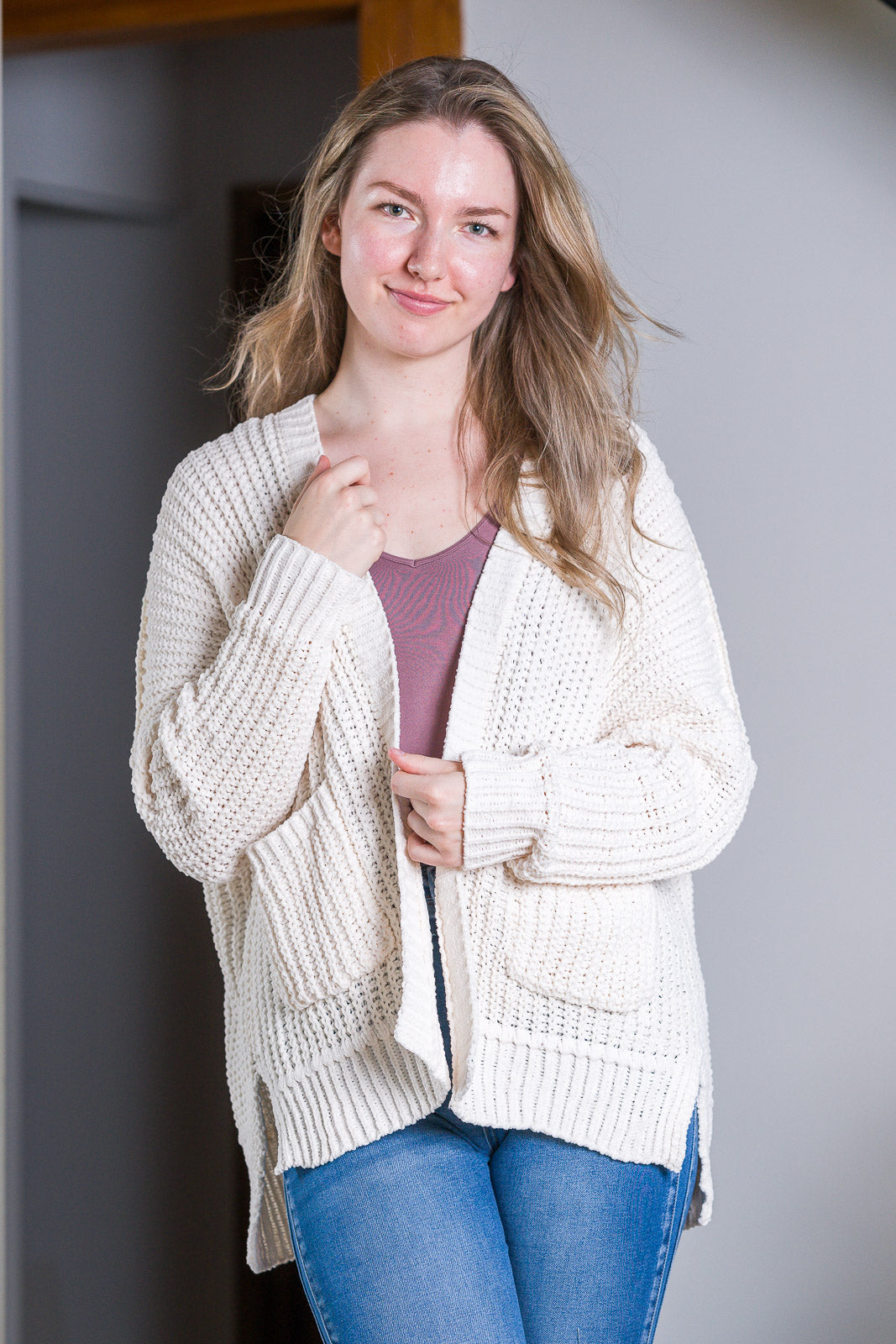 My Cozy Chenille Clara Cardigan (Ivory)