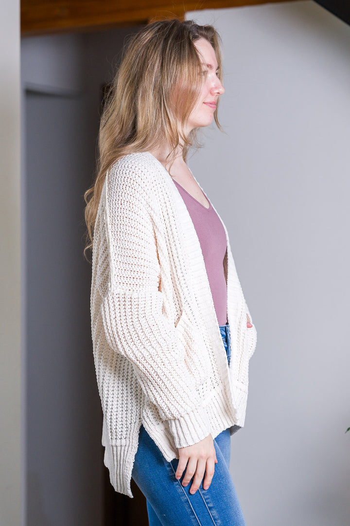 My Cozy Chenille Clara Cardigan (Ivory)