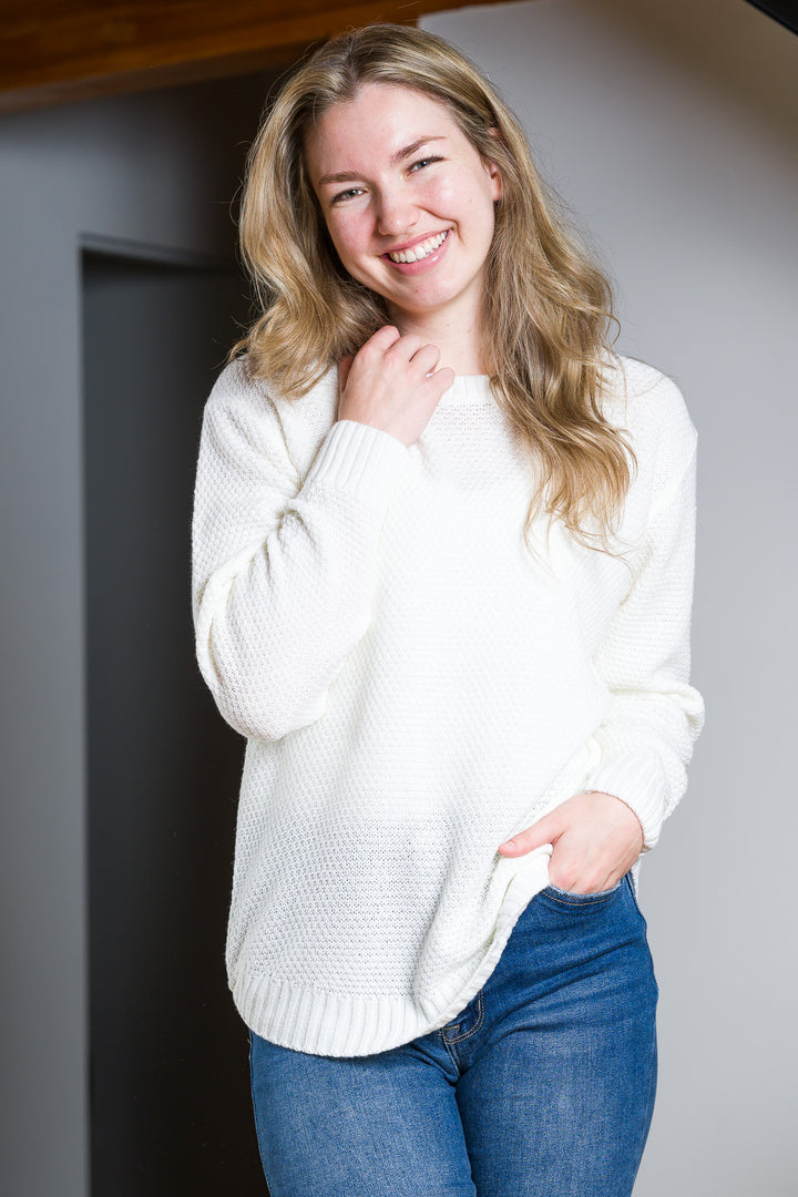 Zen Waffle Sweater (Ivory)