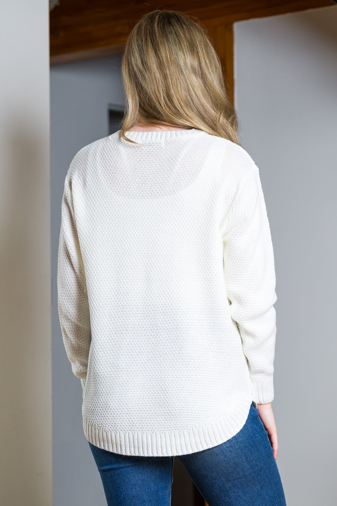 Zen Waffle Sweater (Ivory)