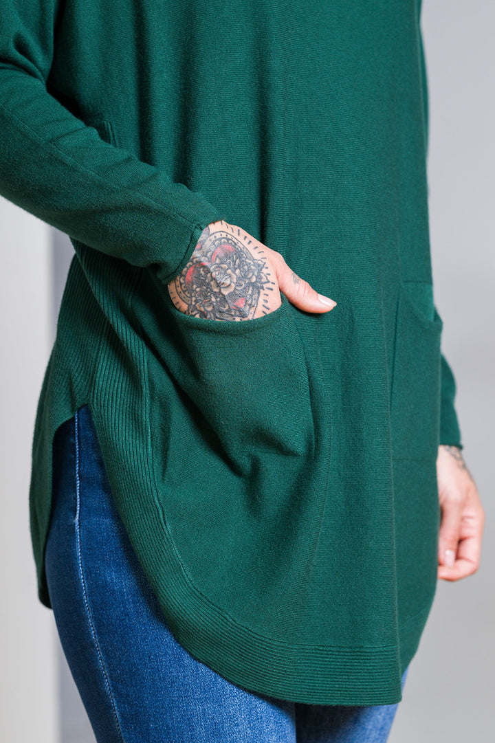 Meo Oversized Button Sweater (Forest Green)