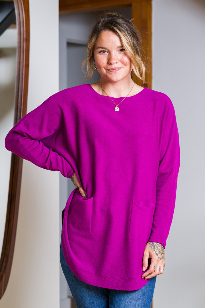 Meo Oversized Button Sweater (Orchid)