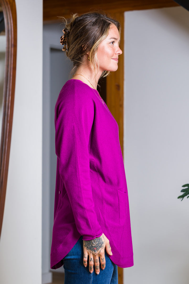 Meo Oversized Button Sweater (Orchid)