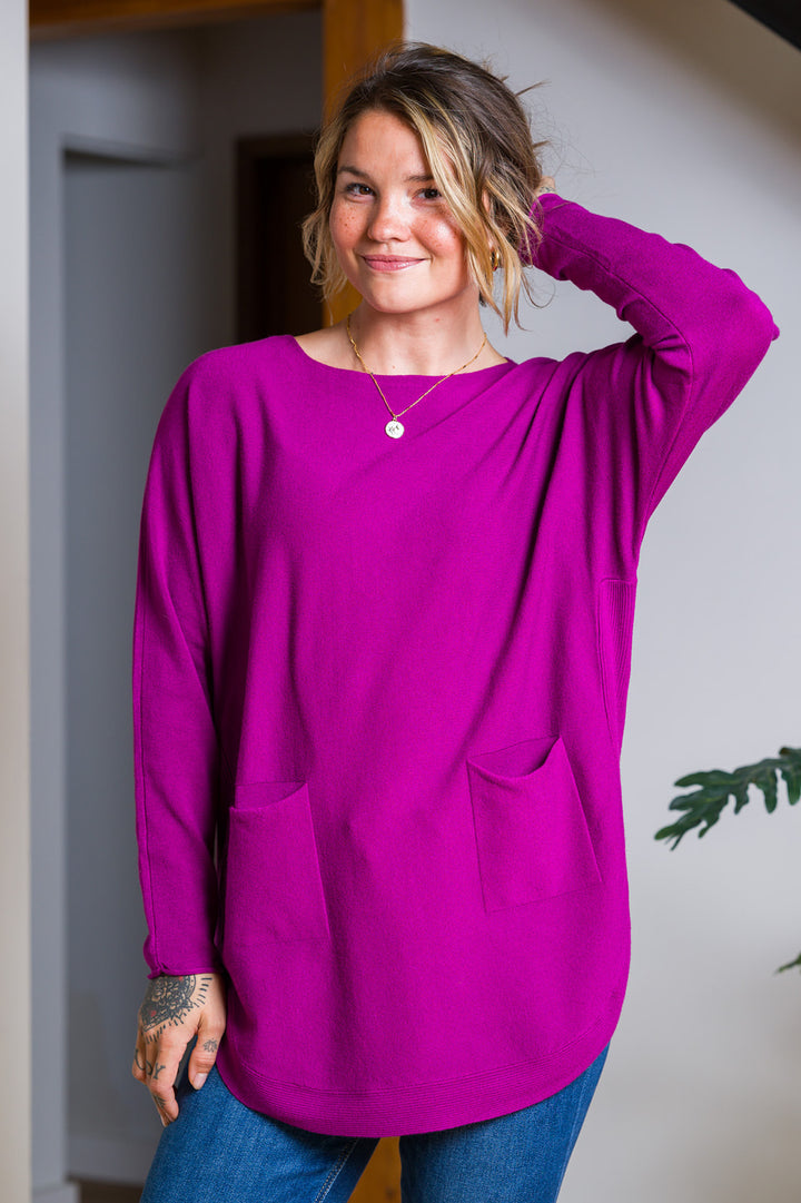 Meo Oversized Button Sweater (Orchid)