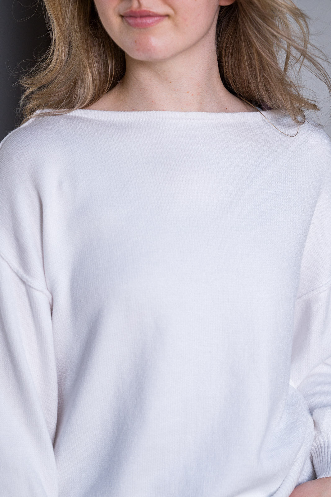 My Cozy Boatneck Sweater (White)