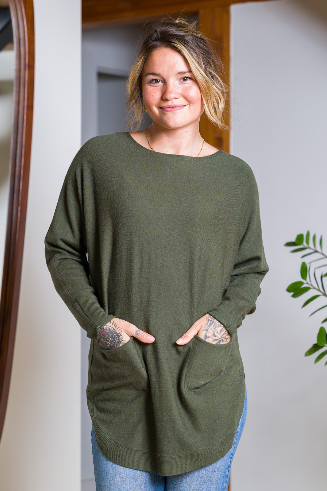 Meo Oversized Button Sweater (Army Green)