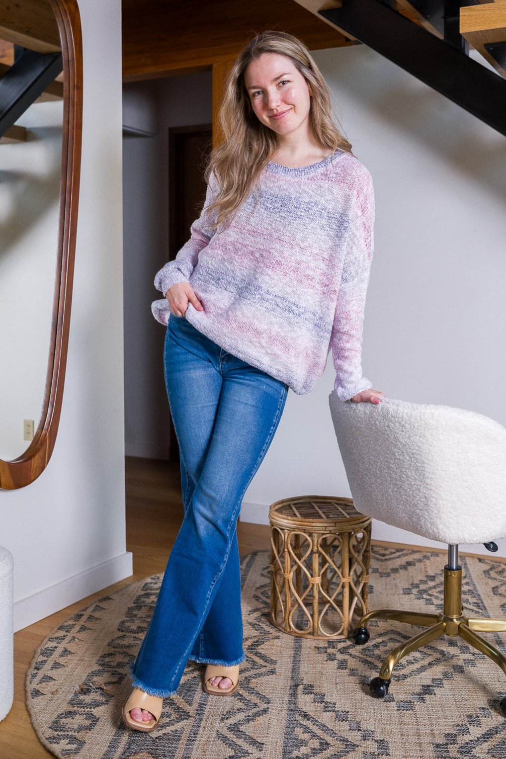 My Cozy Knit Sunset Sweater (Mauve Pink)