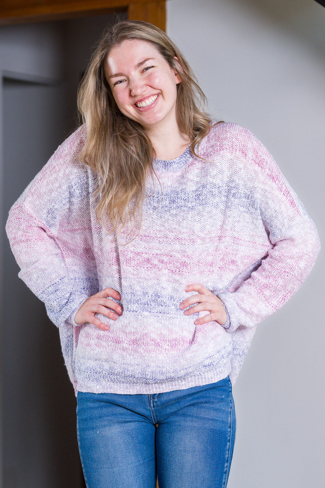 My Cozy Knit Sunset Sweater (Mauve Pink)