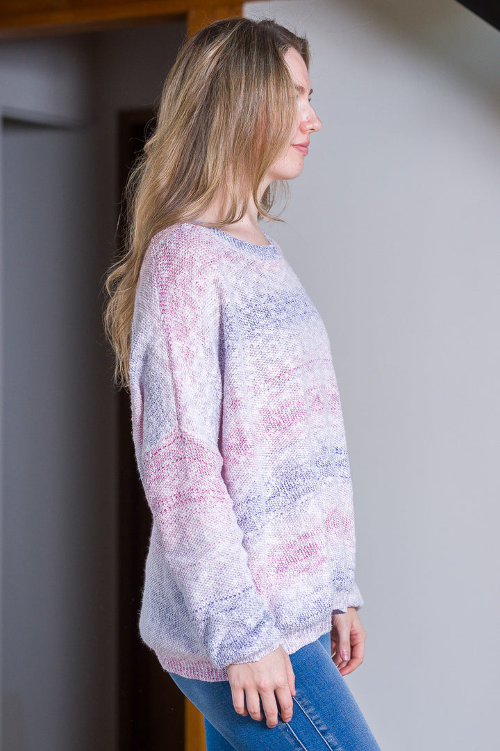 My Cozy Knit Sunset Sweater (Mauve Pink)