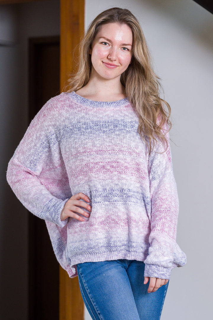 My Cozy Knit Sunset Sweater (Mauve Pink)