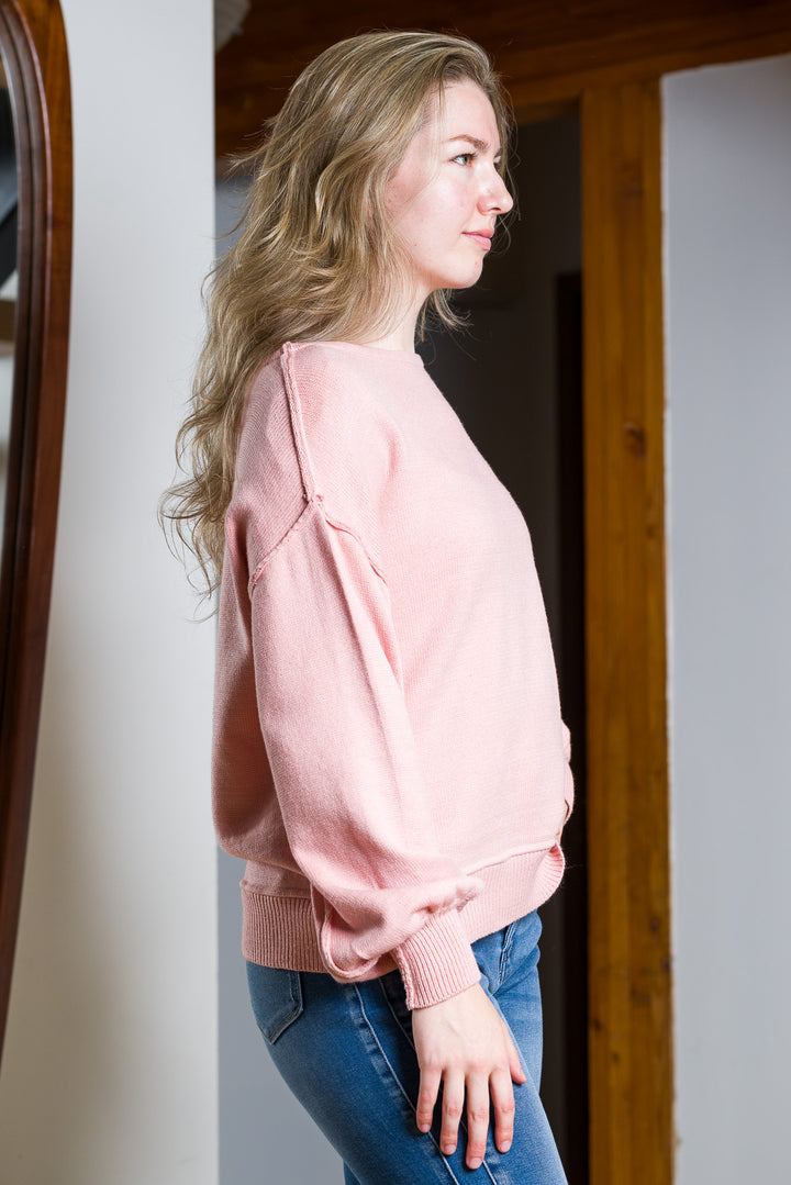 My Cozy Boatneck Sweater (Blush)