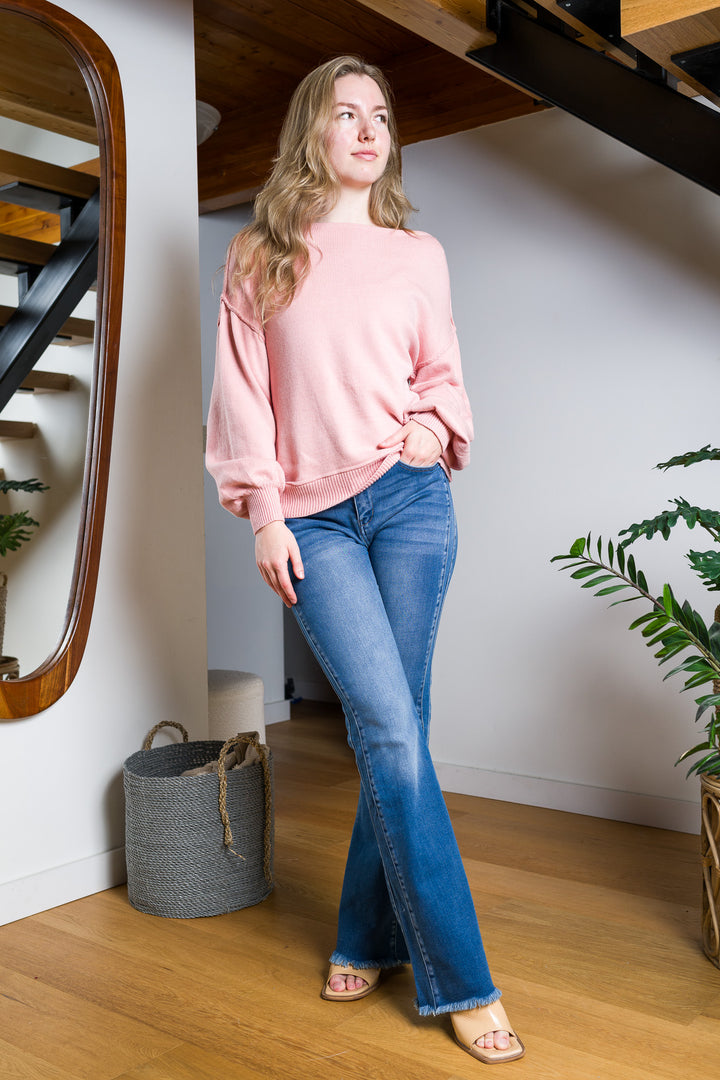 My Cozy Boatneck Sweater (Blush)