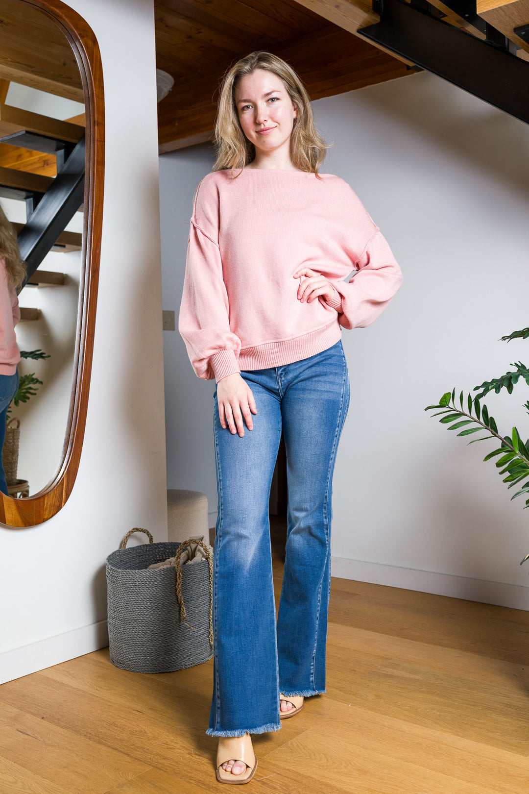 My Cozy Boatneck Sweater (Blush)