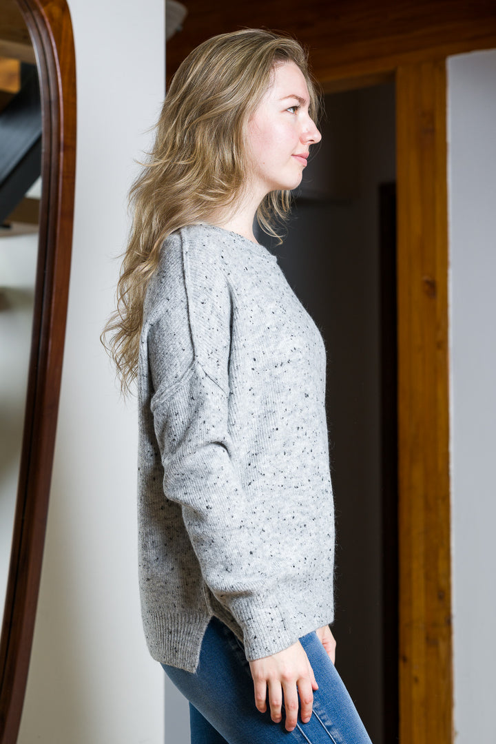 My Cozy Oversized Speckled Sweater (Grey)