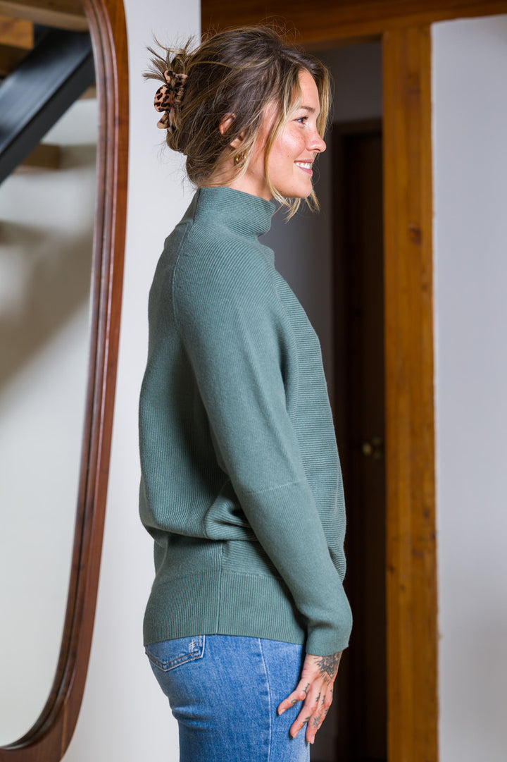 Zen Rib Dolman Sweater (Ash Jade)