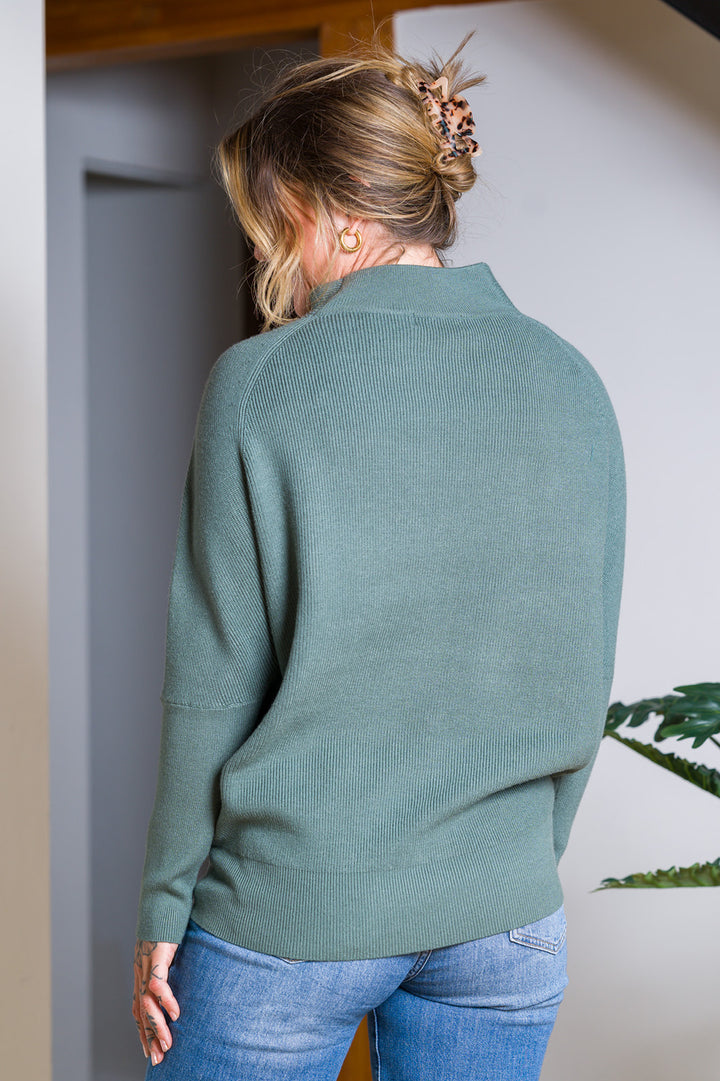 Zen Rib Dolman Sweater (Ash Jade)