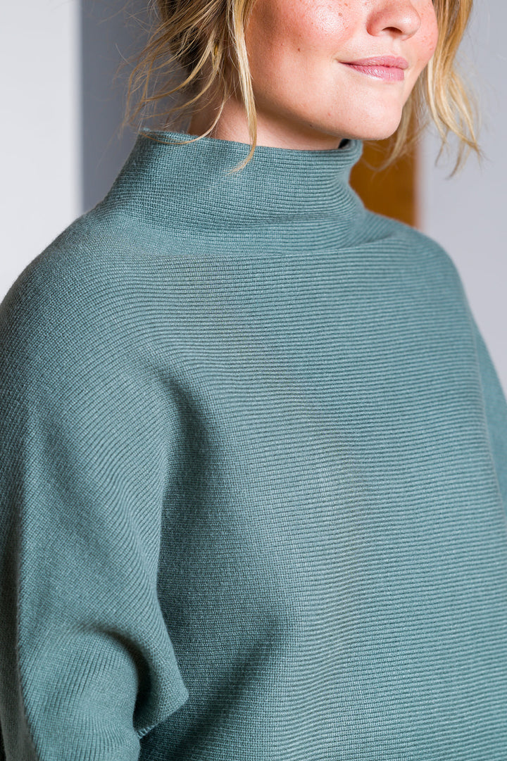 Zen Rib Dolman Sweater (Ash Jade)