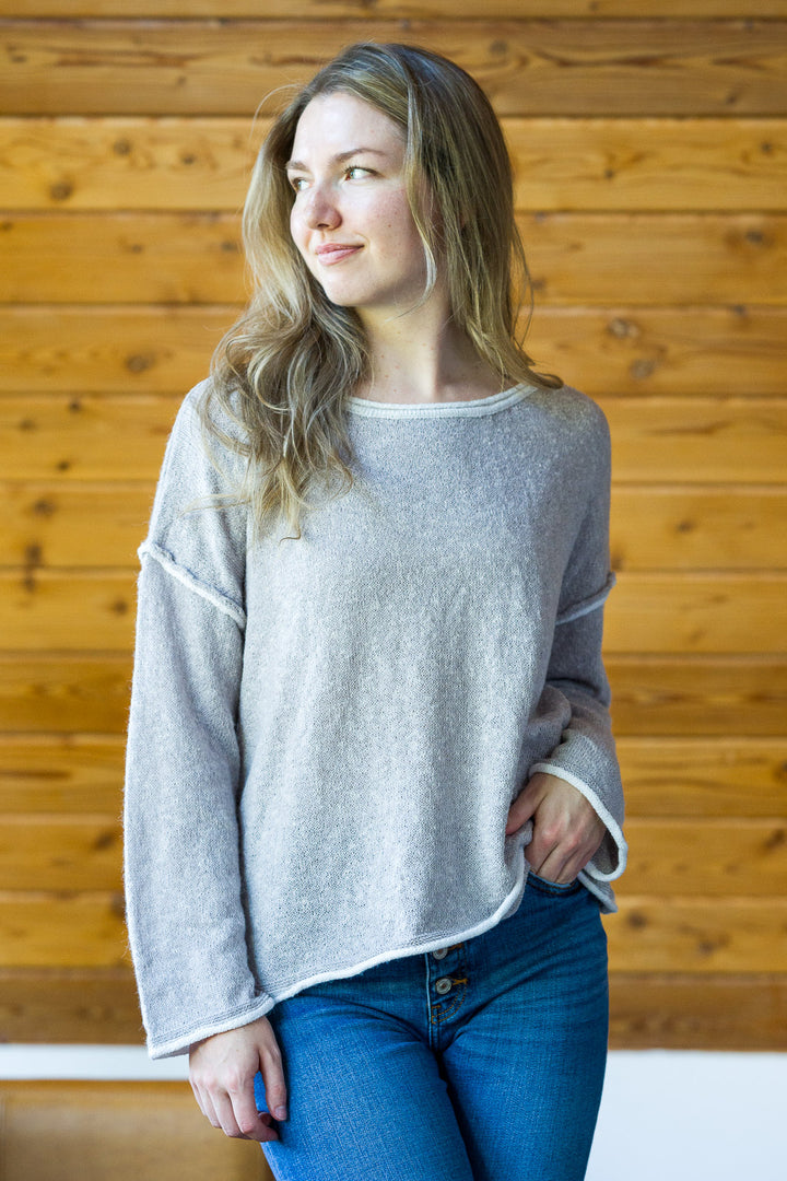 My Cozy Peggy Knit Sweater (Heather Grey)