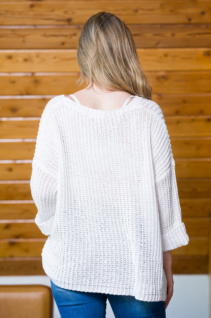 My Cozy Oversized Chenille Sweater (White)