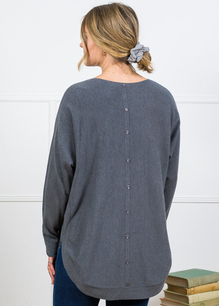 Meo Oversized Button Sweater (Charcoal)