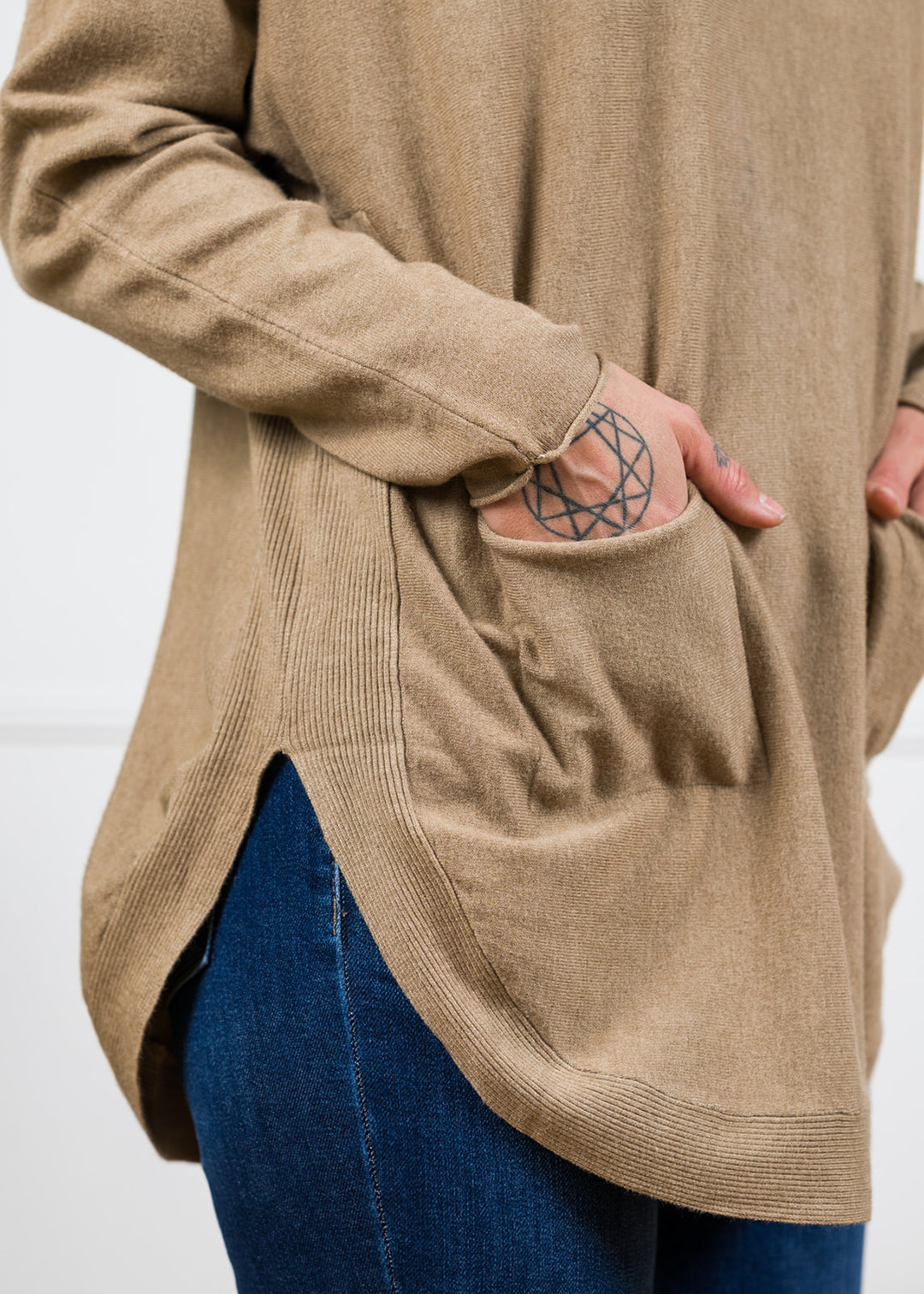 Meo Oversized Button Sweater (Camel)